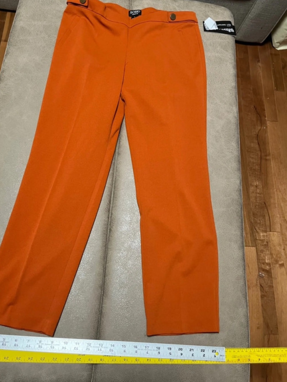 Soho women Bright Orange Straight-Leg Pants large